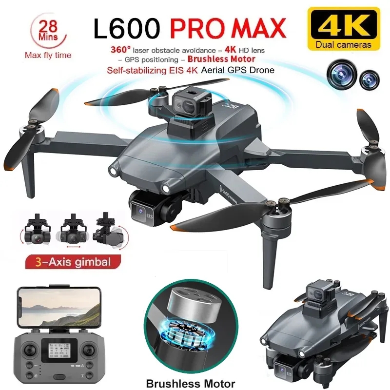 Drone Camera With Gimbal - L600 PRO MAX GPS الطائرة بدون