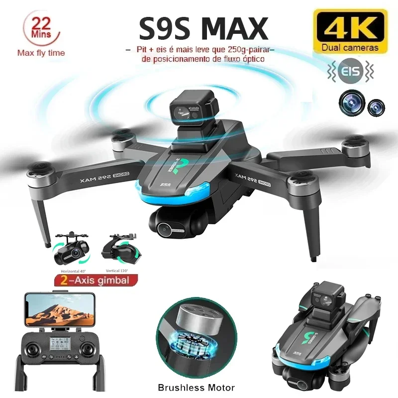 جديد S9S ماكس طائرة صغيرة بدون - مراجعة Drone Camera With Gimbal وسعره